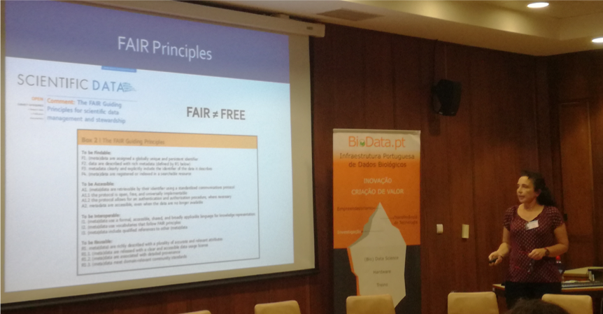 Ulrike Wittig (Heidelberg University) speaking about FAIR principles