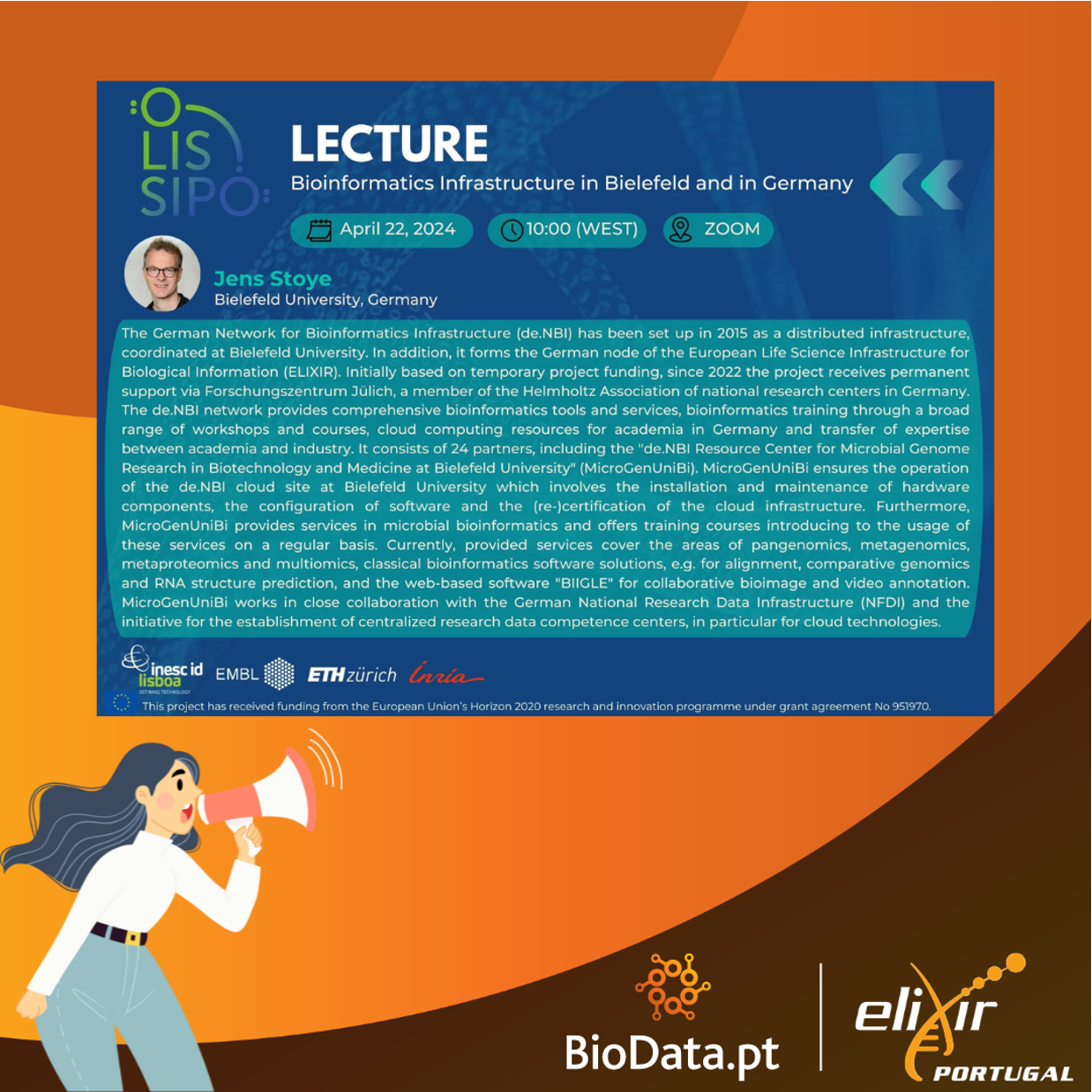 OLISSIPO Lecture: “Bioinformatics Infrastructure in Bielefeld and in Germany” by Jens Stoye (Bielefeld University)
