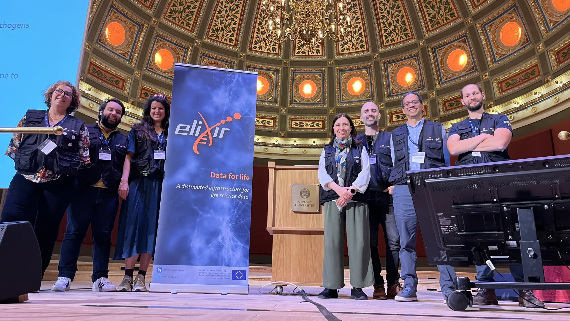 BioData.pt Team at the ELIXIR All Hands Meeting 2024 in the Uppsala University main lecture hall